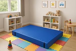 Implay® Soft Play Gymnastic Landing Crash Mat - 610gsm PVC/High Density Foam - Blue - 180cm x 120cm x 10cm