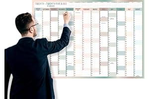 HLDI Agenda da parete brand per l'anno accademico 2025-2026, formato A1, calendario annuale, grande planner da agosto a agosto, pianificazione completa