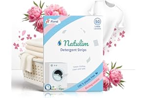 ‎NATULIM Natulim - Detergent w taśmach do pralek (50 pralek) - Zawiera efekt zmiękczający, ekologiczny, przyjazny alergikom - Czysta i miękka odzież bez brudzenia planety (kwiatowy zapach)
