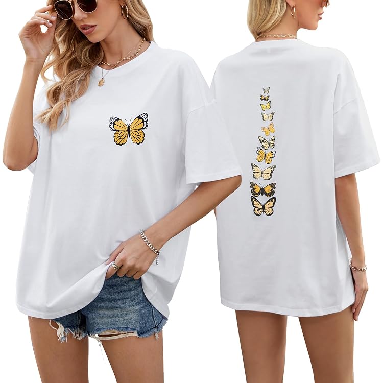 Damen-T-Shirt Mit Sonne & Mond Print – Lässiges Basic Aus Weichem Material, Kurzarm & Bequem
