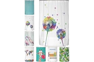 arteneur® - Tenda da doccia antimuffa, 120x200 cm, materiale riciclato Öko-Tex Standard 100, orlo zavorrato, non trasparente, impermeabile, lavabile, 8 anelli, e-book, motivo: soffione colorato