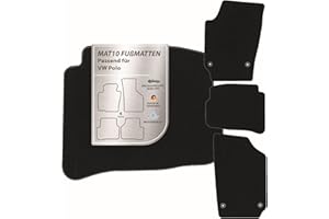 MAT10 – Auto-Fußmatten passend für VW Polo (BJ 03/2007 - 05/2009; Typ 9N, 9N2, 9N3) aus Velours | 4-teiliges Automatten Set | langlebige Erstausrüsterqualität, Made in Germany