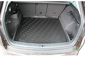 J&J AUTOMOTIVE | Gummi-Kofferraumwanne Kofferraum-Schutzmatte Kompatibel mit Kodiaq ab 2016, Kofferraumwanne, Anti-Rutsch, 100% Passgenauigkei, Schwarz, Hoher Rand, Aufrollbar, Geruchlos