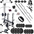 Bodyfit Home Gym Set with Heavy Delux Bench (20IN1) N Weight Plates. (70)