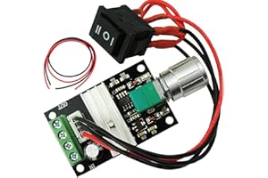RUNCCI-YUN 6V 12V 24V 3A DC Motor Speed Control Controller,Controlador de Velocidad del Motor PWM de Control del Motor deVelocidadAjustable Interruptor Reversible Regulador