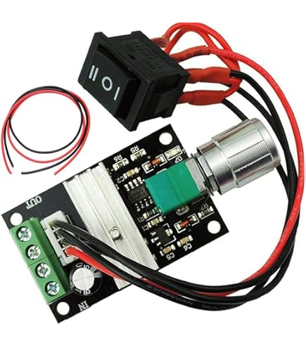 Reland Sun Regolatore Di Velocità PWM 10A 5V-16V – Controller Per Motori DC E Dimmer Luci – Manopola Regolazione 0-99% - 2