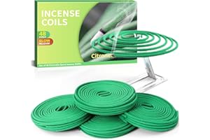‎LA BELLEFÉE LA BELLEFÉE Citronella Räucherspirale für Indoor und Outdoor, 48 Spirale + 1 Einfacher Halter