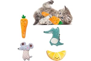 Yuqilin 4 Piezas Juguetes para Gatos,Hierba Gatera para Gatos Juguetes Gatos Interactivos Natural Seguro Gatos Accesorios Accesorios Gatos Resistencia Mordedura,para Mayoría Los Gatos Domésticos