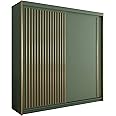 Sliding Wardrobe 4U Creefbluff Green Modern Double Door Stylish Sliding Wardrobe (203cm)