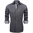 J.VER Mens Dress Shirts Long Sleeve Regular Fit Casual Button Down Shirt Elastic