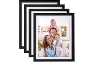 Giftgarden Ramka na zdjęcia 20 x 25 cm, czarna z matą, zewnętrzne ramki 9,4 x 11,7, matowe do 25 x 25 cm zdjęć na ścianę lub blat, 4 sztuki