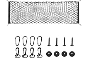 Inscrip Rete universale per bagagliaio dell'auto, rete di protezione elastica per il bagagliaio dell'auto, in poliestere, con 4 ganci in metallo, rete di protezione elastica per auto Van SUV (140 x 40