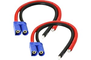 GINTOOYUN Adattatore per cavo EC5 Connettore a banana ， Cavo di carica EC5 con cavo in silicone da 20 cm 10 awg (confezione da 2) (maschio)