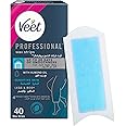 Veet Professional Hair Removal Easy-Gel Legs & Body Wax Strips with Almond Oil for Sensitive Skin, 40 Strips