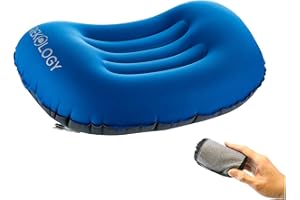 TREKOLOGY Aluft 1.0 Nadmuchiwana poduszka kempingowa Trekology dla dorosłych i dzieci - idealna na kemping, podróże i plażowanie, kompaktowa, wygodna i ergonomiczna poduszka pod kark i lędźwie.
