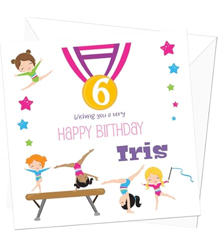 Personalised Gymnast Card, Personalised Birthday Card