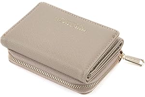 ANYWN Portafoglio donna piccolo, Borsellino donna, Portafoglio donna con grande capacità, Portamonete donna elegante e dolce con grande tasca per monete Cachi