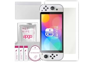 apgo Protector de pantalla de hidrogel MATTE para Nintendo Switch Oled, Película de hidrogel, con capa de posicionamiento de fácil instalación.