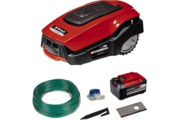 Einhell Robot Tondeuse FREELEXO 1200 LCD BT Power X-Change (18 V, 1200 m², Application Bluetooth) Livré avec Kit d'installation et Batterie 5,2Ah