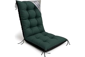 Amazinggirl Cojín Silla Jardín Respaldo Alto 50x120 cm - Colchón Asiento Exterior Mueble Patio Confort Impermeable Grueso Protección Verde Terraza Sol
