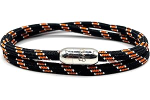 KAROO EARTH JEWELLERY Rope Bracelet | Unisex Braided Paracord Nautical Double Wrap Bracelet with strong Magnetic Clasp | Waterproof surfer bracelet