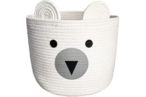 Bigepige Cesto Ropa Sucia, Cesto Juguetes Infantil, Cesta Organizadora Bebe Almacenaje Juguetes Organizador Baño Oso blanco Decoracion Habitacion