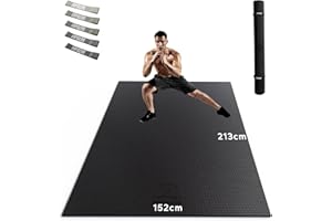 HAPBEAR Tappetino Yoga Grande, 183x116cm /198×137cm×6mm/183x122cm×8mm, Antiscivolo Professionale Con Superficie Testurizzata per Yoga, Ginnastica, Allenamento, Pilates