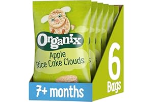 Organix Apple Rice Cake Clouds, Baby Rice Cakes Snack, Finger Food, 7+ Months, 40 g (Pack of 6)