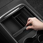 Kit 5 Accessoires Tesla Model Y / Model 3 – Crochet Siège Arrière + Boîte Rangement Accoudoir + Plateau + Porte-Gobelet, Organisation Parfaite