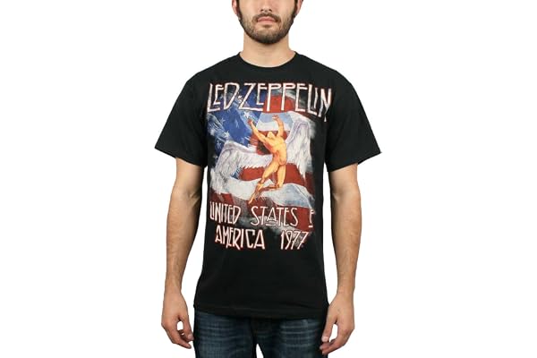 LED Zeppelin T-Shirt pour Homme America 1977 US Tour Noir