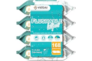 VIETDAI HYUNDAI VIETDAI Carta Igienica Umidificata Gettabili Nel Wc, Salviette Intime Umidificate Con Aloe Vera Vitamina E e Camomilla Carta Igienica Umida -168 Salviettine