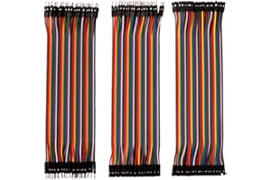 QITINDASEN FULARR 120 Pcs Premium 20cm Multicoloured DuPont Wire Kit, 3-in-1 Seamless Flexible Breadboard Jumper Cable, 40 Pin Male-Male, 40 Pin Female-Female, for Arduino Raspberry Pi