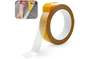 EXIN DECHEN Dwustronna taśma klejąca do dywanów, 10 x 25 mm, dwustronna taśma klejąca, bardzo mocna, taśma z tkaniny, przezroczysta siatka dwustronna, wielofunkcyjna taśma klejąca do zdjęć, ścian,