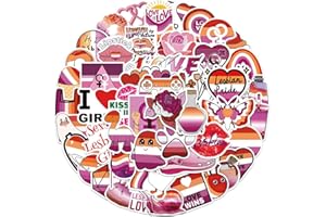 RGBEE Wasserfeste Aufkleber Sticker Set 50 Stücke, Lesbisch Pride Aufkleber für Laptop Koffer Helm Motorrad Skateboard Auto Fahrrad Computer Vintage Aesthetic Sticker Lila