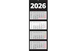 2026 Adina Wandkalender Viermonatskalender in Blockform mit Tagesanzeiger 92x33cm