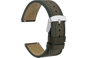 WOCCI Retrò Cinturino per Orologio, Pelle Nabuk, Cinturini di Ricambio a Sgancio Rapido, Fibbia in Acciaio Inossidabile, 18mm 20mm 22mm