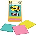 3M Post-it Super Sticky Notes | 2X Sticking Power | 3 Pads x 45 Sheets | 3" x 3" | Notes, Reminders, Study, School and organizing | Bright Neon Colours