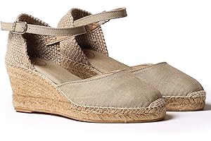 TONI PONS CALDES - Espadrille compensée végétalienne pour Femmes en Lin.