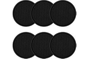 VPB Car coaster, car cup holder coaster non-slip, car interior accessories grid coaster silicone, unisex 6pcs