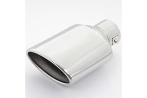 RECAMBO Phil trade Embout d'échappement universel en chrome massif 125 mm oblique ovale (H021)