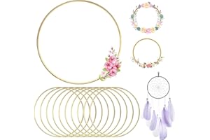 ATSGJLZN Lot de 15 Anneaux en métal pour Bricolage 10 cm x 4 mm 15Pcs Cercle Metal, 10cm Cercle Macramé pour Cercle Attrape Reve Couronne Noel Guirlande de Mariage