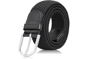 VONMELLI Cintura Elastica Intrecciata per Uomo e Donna, Multicolore Cintura Uomo in Tessuto per Jeans e Golf, Cinturino Regolabile con Fibbia in Lega di Zinco 35mm, Accessorio Casual Unisex