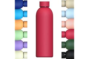 MI KO MI KA Botella de Agua de Acero Inoxidable Reutilizable | Hermética y Térmica | Sin BPA | Isotérmica, Mantiene Frio 24H y Calor 12H. Doble Pared al Vacío a Prueba de Fugas (750ml, Rojo)