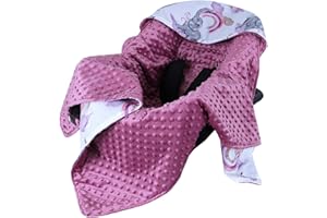 ‎BABYLUX Babylux Baby EINSCHLAGDECKE 90 x 90 cm Einlage Babyschale Kinderwagen Buggy Decke Autoschale Autositz Minky Baumwolle 3-Punkt-Gurt Kleinkind Babydecke (125. Elefanten Rosa)