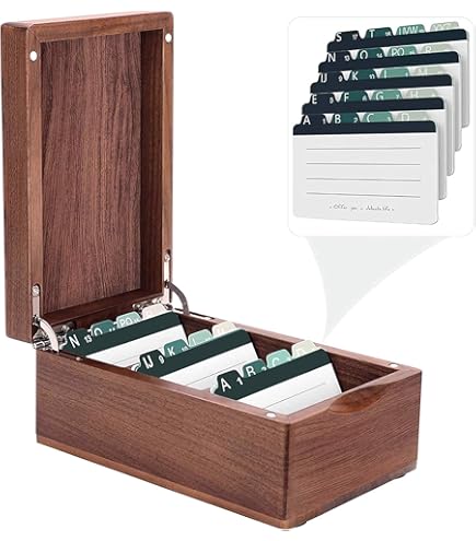 Business Card Holder With Dividers A-Z Tabs Name Card Organizer Box Holds 500 Cards