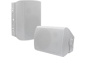 Herdio 6,5 Zoll Outdoor-Lautsprecher wasserdicht verkabelt 200 Watt mit kraftvollem Bass, Wandmontage-Außenlautsprecher für Patio Garage überdachte Terrasse(Weiß)