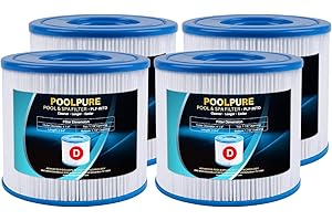 POOLPURE Summer Escapes Lot de 4 filtres de Remplacement pour Piscine et Spa de Type D, Summer Waves P57100102, P57000104