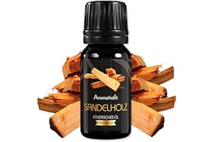 Aromaholik Sandelholzöl BIO 100% naturrein – Ätherische Öle für Diffuser & Aroma Diffuser – Zertifiziertes ätherisches Öl aus Indien – Sandalwood Essential Oils 10ml für Sauna & Massage