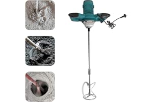 KANGTEN Betonmischer, 2100W Elektrischer tragbarer Betonmischer zum Mischen von Mörtel, 6-Geschwindigkeits-einstellbarer Farbmischer, Handheld-Zementmischer