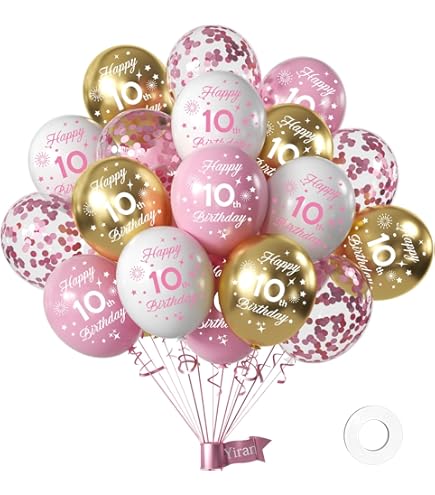 Loisirs Créatifs Fille 10 Ans Kit De Decoration Anniversaire 8 Ans Filles, Rose Ballon 8 Anniversaire Fille, Arc-En-Ciel Décoration Anniversaire 8 Ans Garçon
